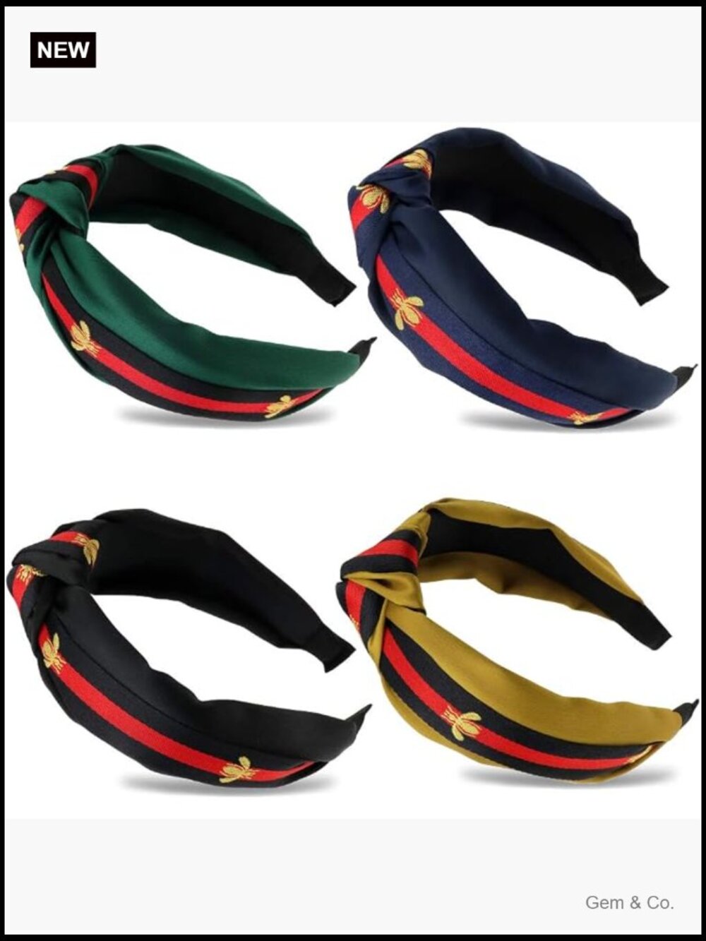 Knotted Turban Headbands for Women - Wide Boho Hair Wraps, 4 Pack